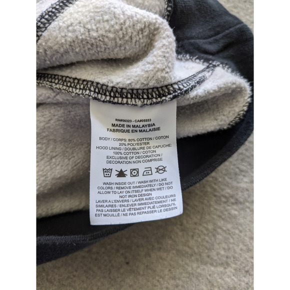 Nike Hoodie Fleece Sweatshirt Mens Size L Black Spell out Nike All Over Y2K - Picture 3 of 6